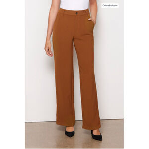 SANCTUARY NWT Noho Split Hem Dress Trouser Pant in Warm Dark Khaki // 26